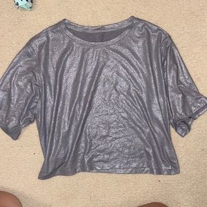 Soul cycle lululemon gray crop top